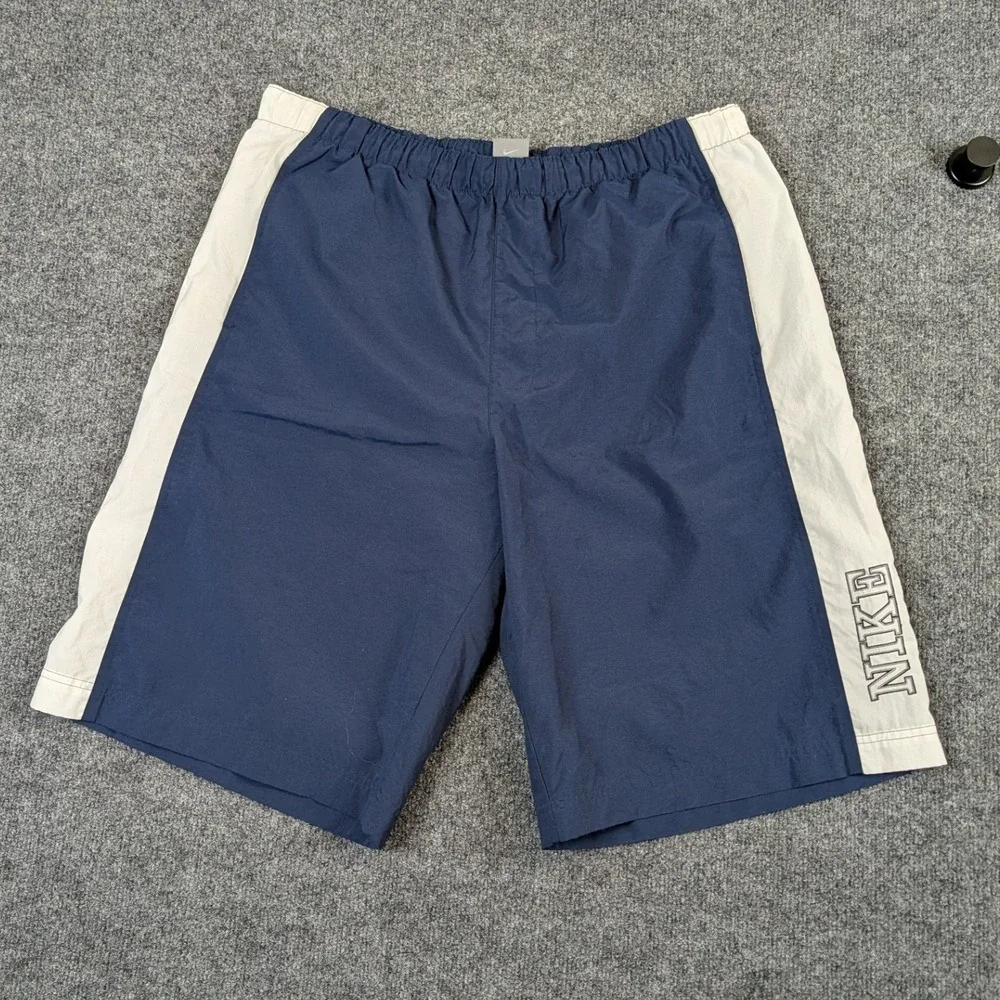 Lot of 2 Vintage Nike Silver Tab Mesh Lined Swim Trunks Y2K Navy Grey XXL
